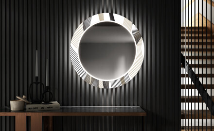 Rond verlichte decoratieve spiegel led voor de gang - Waves