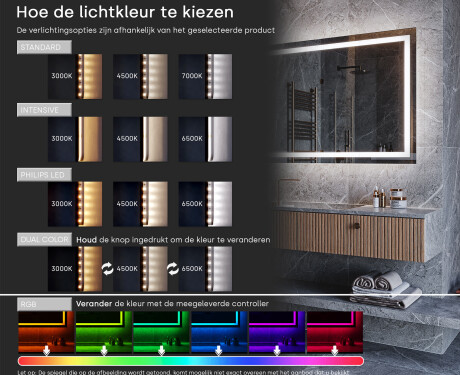 Moderne badkamer spiegel met LED-verlichting L226 #9