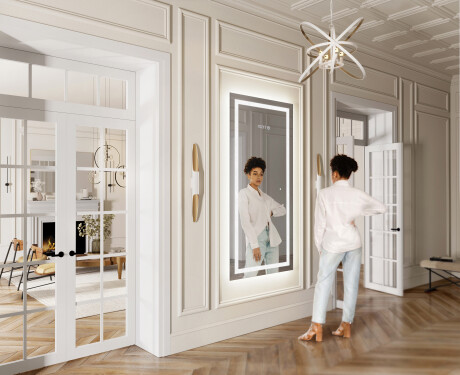 Verticaal moderne badkamer spiegel met LED-verlichting L15 #5