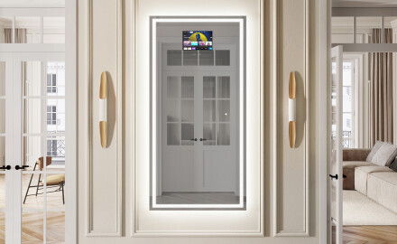 Verticaal moderne badkamer spiegel met LED-verlichting L49