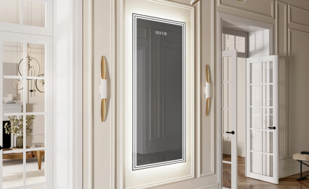 Verticaal moderne badkamer spiegel met LED-verlichting L57