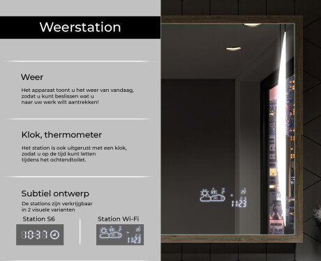 Rechthoekige LED badkamerspiegel met FrameLine lijst L135 #8