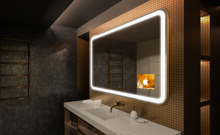 Moderne badkamer spiegel met led-verlichting L141